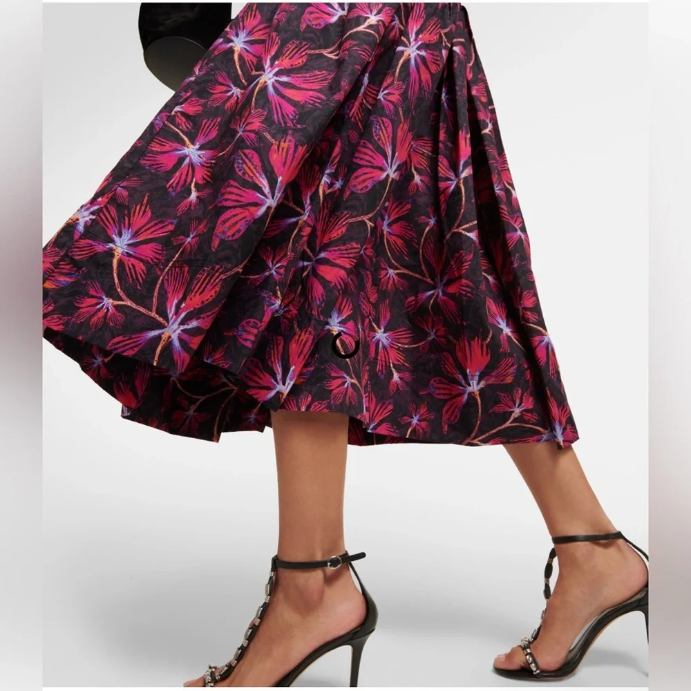 Ulla Johnson | NWT Caprice Floral Cotton Off-Shoulder Zinnia Midi Dress- Size 0 - Picture 6 of 15